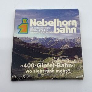 Vintage Germany Souvenir Matches Nebelhorn Bahn Wooden Unstruck 1980s